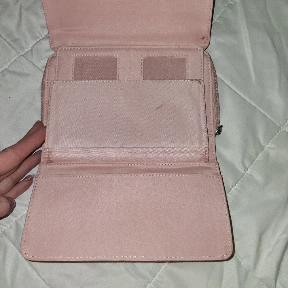 Pink Floral Fold-Over Wallet Clutch